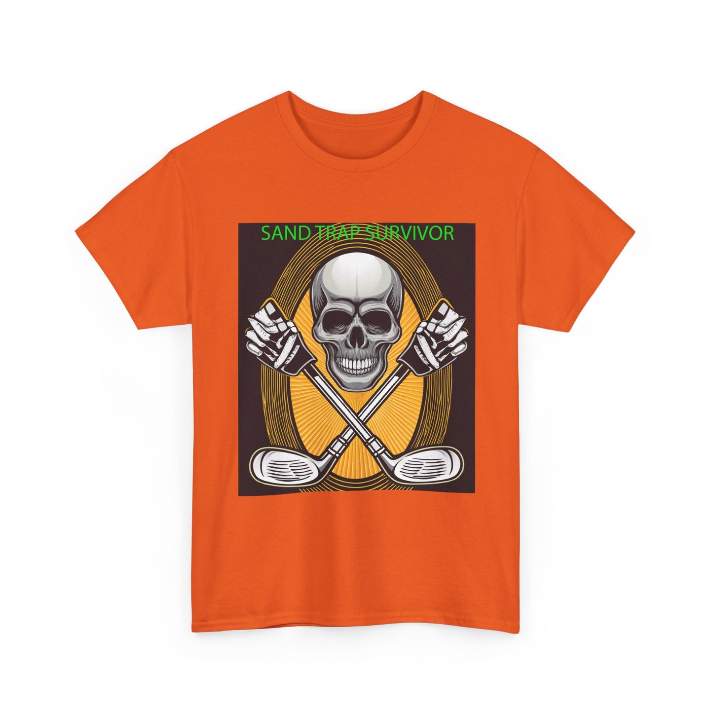 Golf Survivor Skull Tee, Unisex Heavy Cotton T-Shirt, Perfect Gift for Golf Lovers, Sports Apparel, Casual Wear, Skull Design