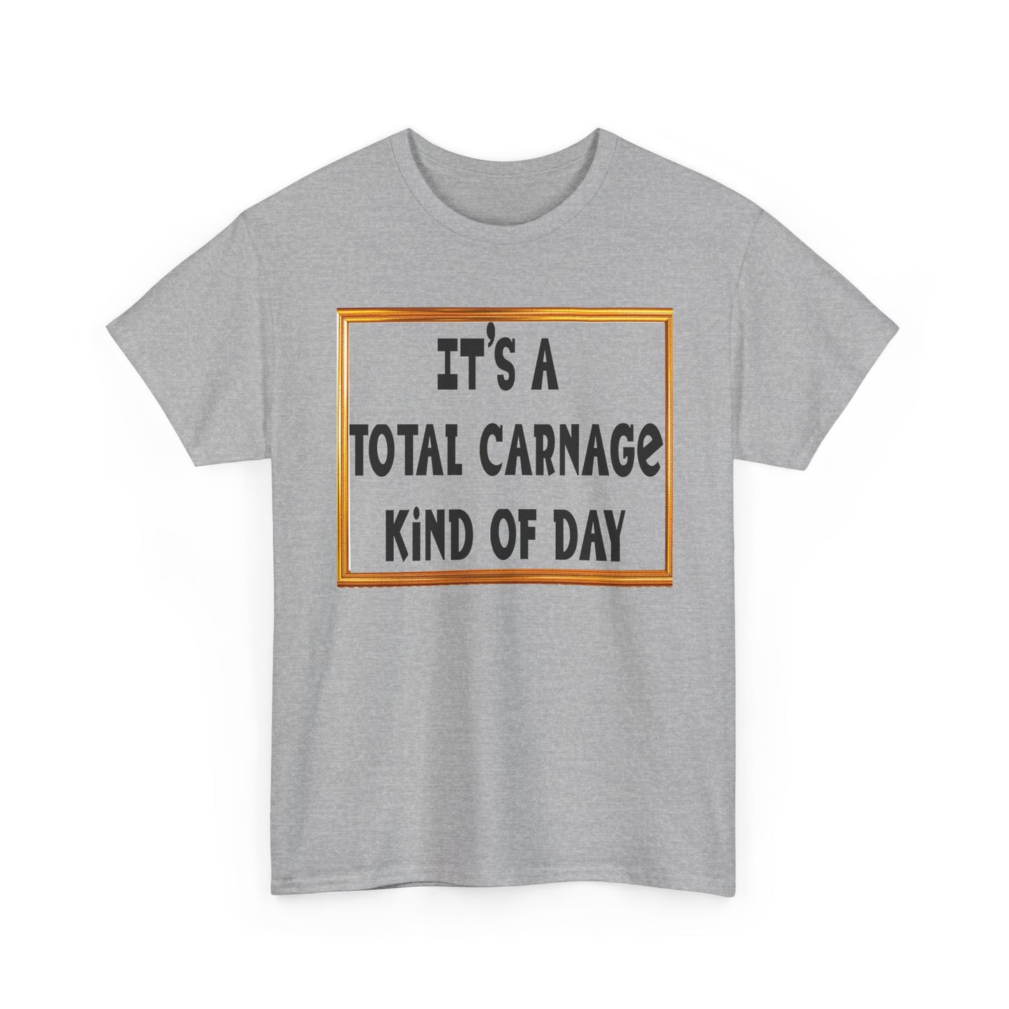 Total Carnage Unisex Heavy Cotton Tee, Casual t-shirt, Graphic Tee, Humor Shirt, Gift for Friends, Fun Apparel