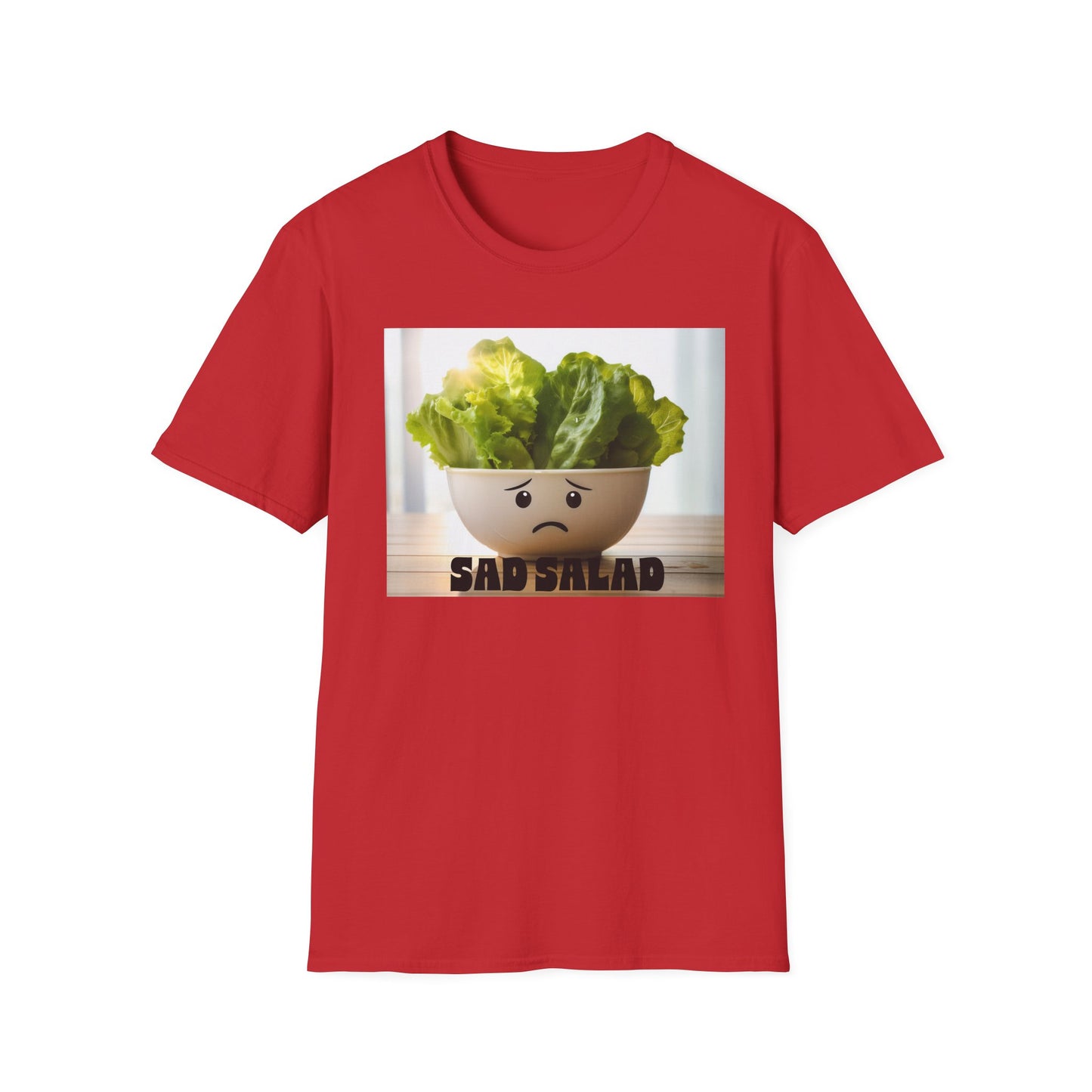 Cute T-Shirt with Sad Salad Face Design