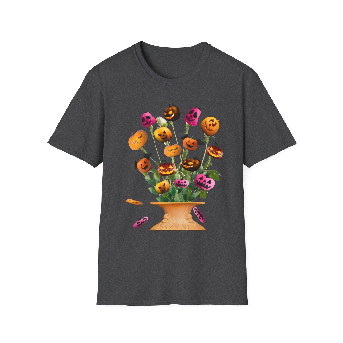 Halloween Pumpkin Bouquet T-Shirt, Cute Fall Tee, Unisex Graphic Shirt, Ideal for Halloween Parties, Seasonal Gift Idea