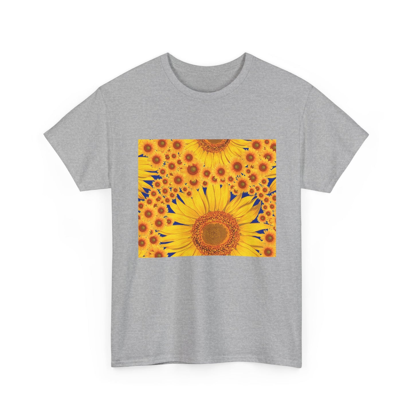 Sunflower Vibes Unisex Heavy Cotton Tee - Perfect for Summer, Nature Lovers, Gardening Celebrations, Casual Wear, Gift Ideas