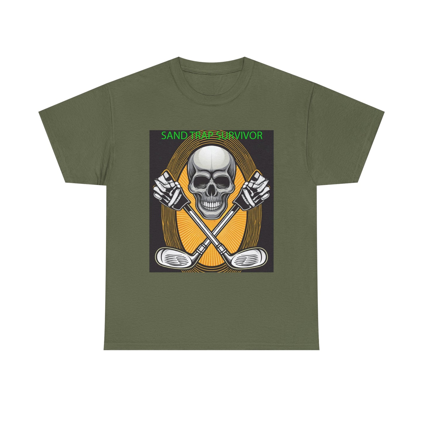 Golf Survivor Skull Tee, Unisex Heavy Cotton T-Shirt, Perfect Gift for Golf Lovers, Sports Apparel, Casual Wear, Skull Design