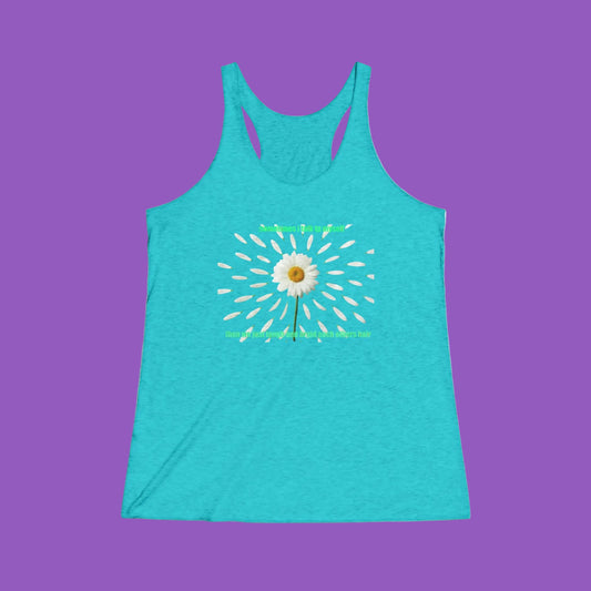 Daisy InnerVoices Women's Racerback Tank Top, Summer Workout Shirt, Floral Graphic Tee, Yoga Top