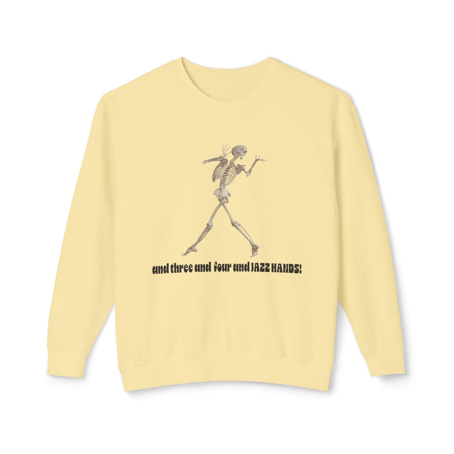 Skeleton Dance Unisex Lightweight Crewneck Sweatshirt, Halloween Sweater, Funny Gift, Casual Wear, Dance Lovers Sweatshirt, Unique Apparel