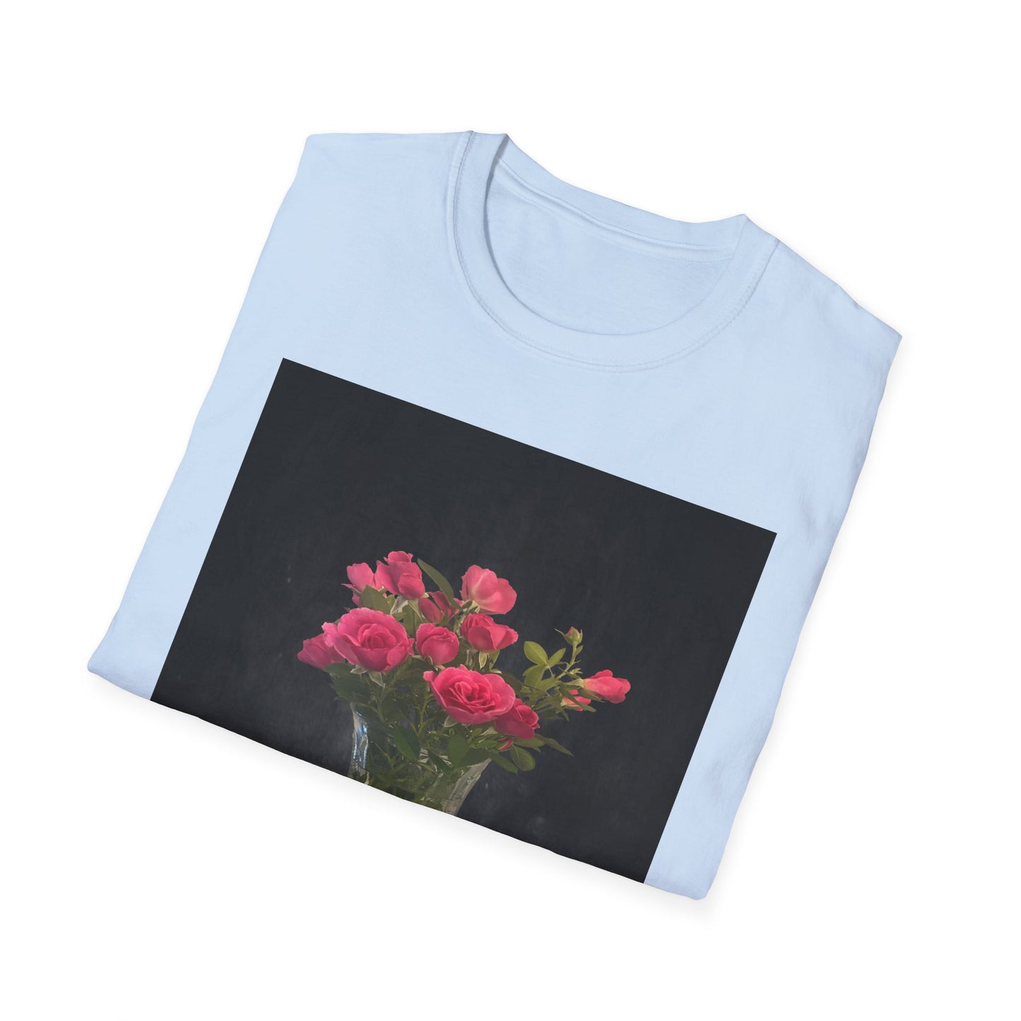 Floral Long Stemmed Red Roses Bouquet T-Shirt, Softstyle Tee Inspired by Nature, Gift for Garden Lovers, Spring/Summer Fashion, Flowers Design