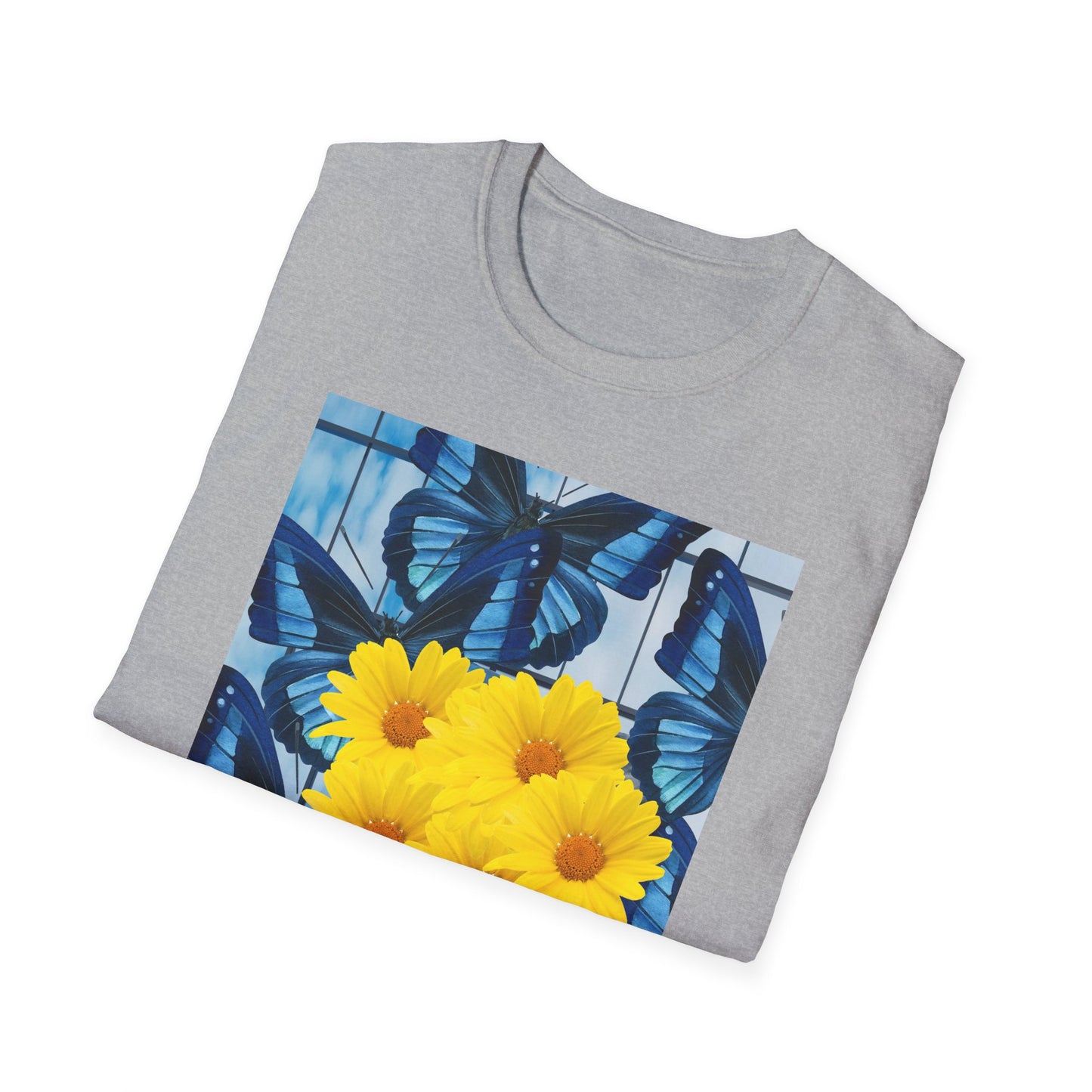 Sunny Blooms Unisex Softstyle T-Shirt, Floral Graphic Tee, Gift for Her, Summer Vibes, Casual Wear, Nature Lover Gift