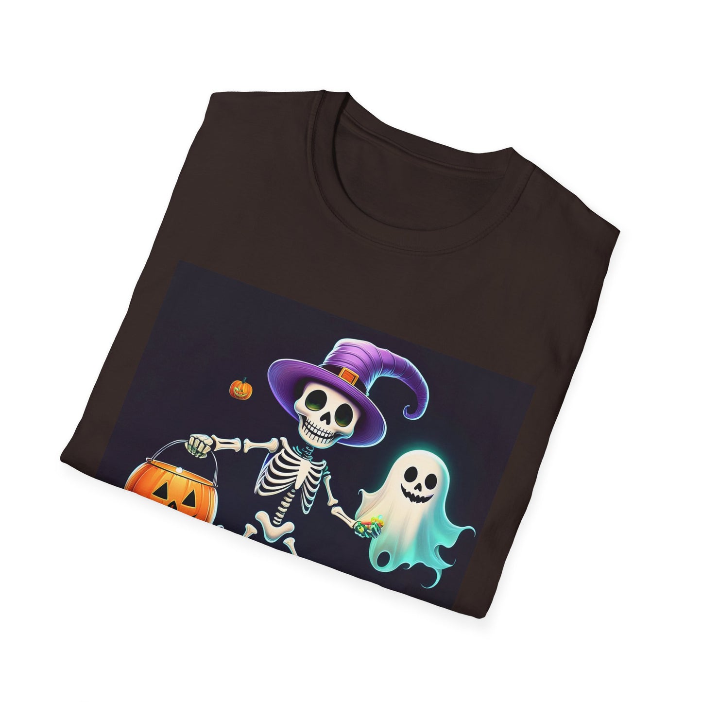 Halloween Skeleton Unisex T-Shirt, Trick or Treat Tee, Spooky Season Apparel, Ghost Theme Shirt, Halloween Costume Top