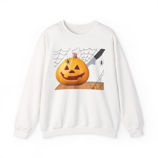 Halloween Horror Smiling Pumpkin Face Sweatshirt