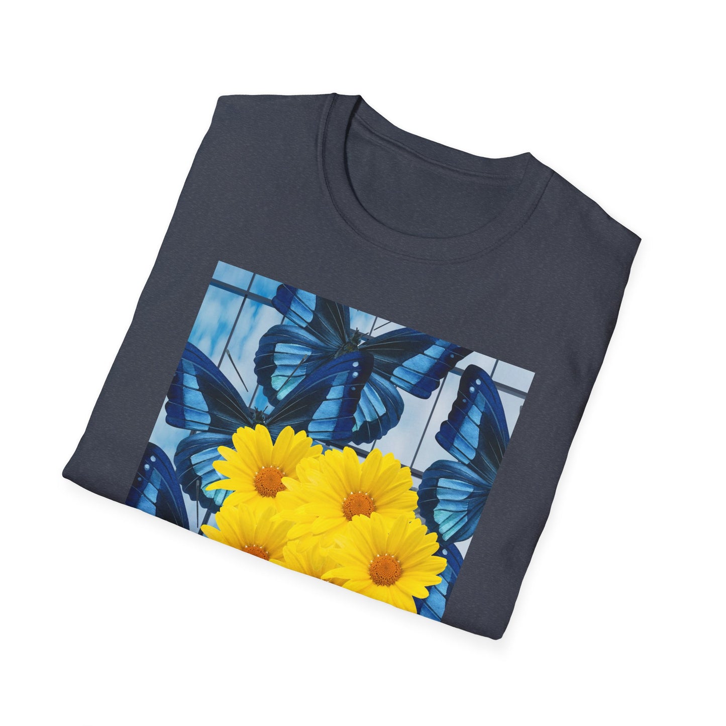 Sunny Blooms Unisex Softstyle T-Shirt, Floral Graphic Tee, Gift for Her, Summer Vibes, Casual Wear, Nature Lover Gift