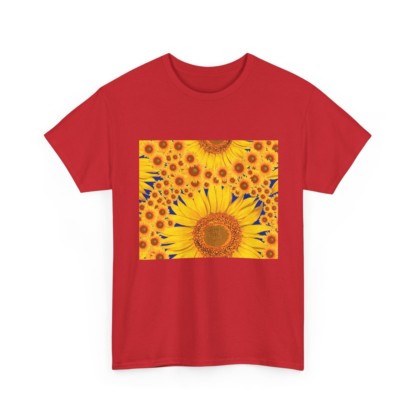 Sunflower Vibes Unisex Heavy Cotton Tee - Perfect for Summer, Nature Lovers, Gardening Celebrations, Casual Wear, Gift Ideas