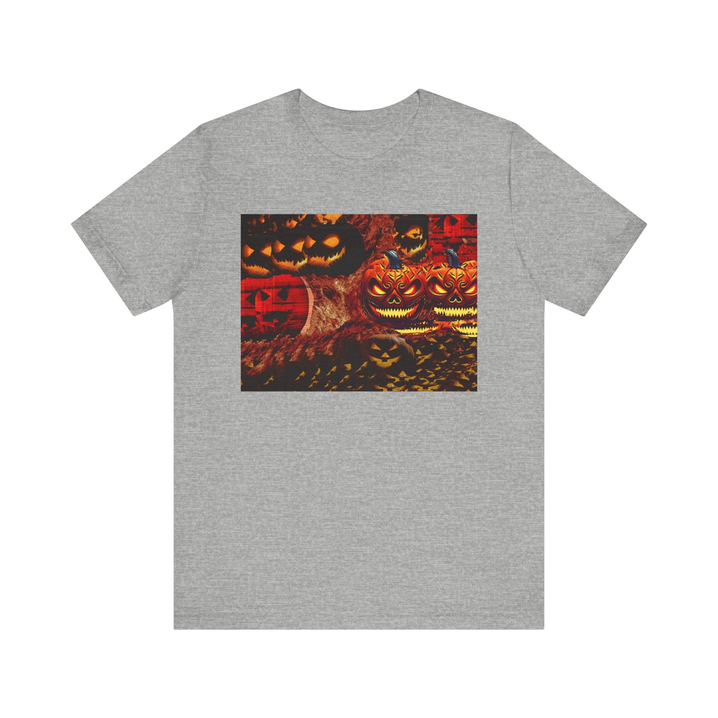 Halloween Distorted Pumpkin Graphic Tee, Unisex T-Shirt for Autumn, Spooky Season Top, Halloween Costume Idea, Men's & Women's Casual Wear