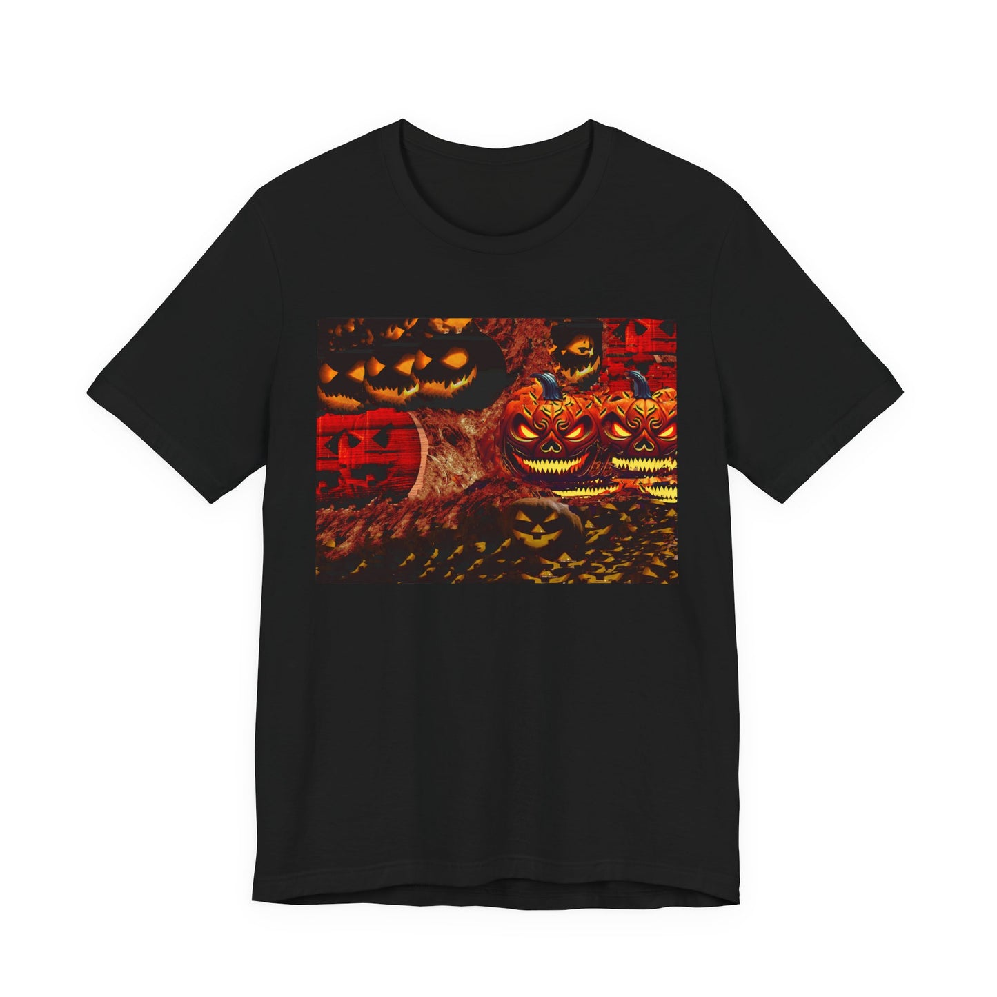 Halloween Distorted Pumpkin Graphic Tee, Unisex T-Shirt for Autumn, Spooky Season Top, Halloween Costume Idea, Men's & Women's Casual Wear