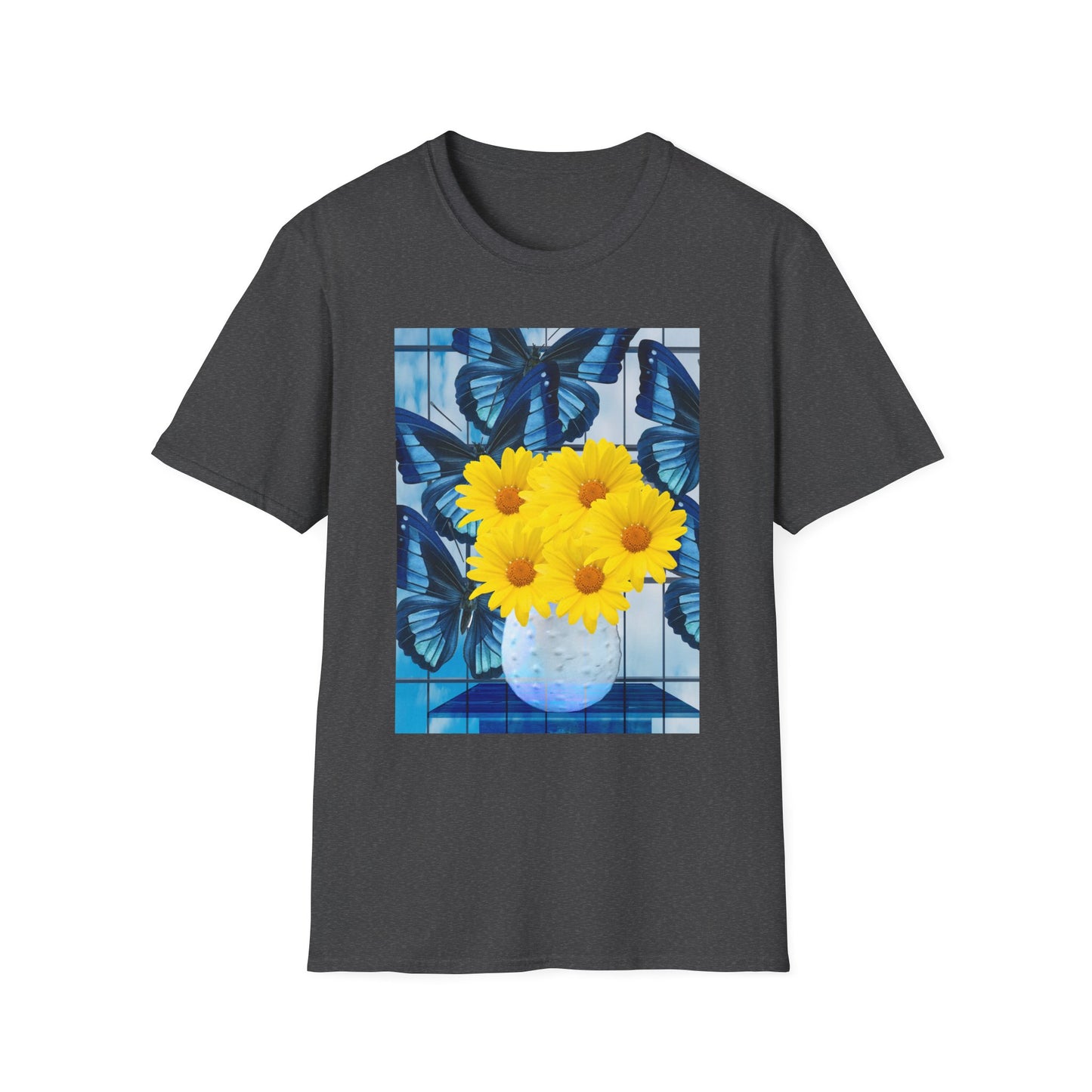 Sunny Blooms Unisex Softstyle T-Shirt, Floral Graphic Tee, Gift for Her, Summer Vibes, Casual Wear, Nature Lover Gift