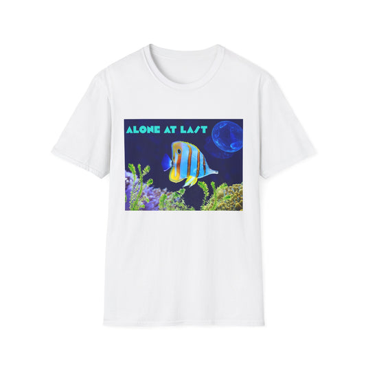 Underwater Adventure T-Shirt - (alone at last)Cool Sea Life Tee, Fish Shirt, Ocean Lover Gift, Beach Day Wear, Casual Summer Style, Swimwear