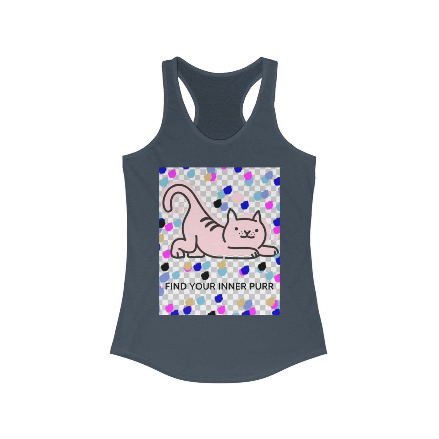 Cat Lover Racerback Tank, Find Your Inner Purr Shirt, Cute Cat Tank Top, Gift for Cat Moms, Summer Workout Gear, Pet Lover Apparel