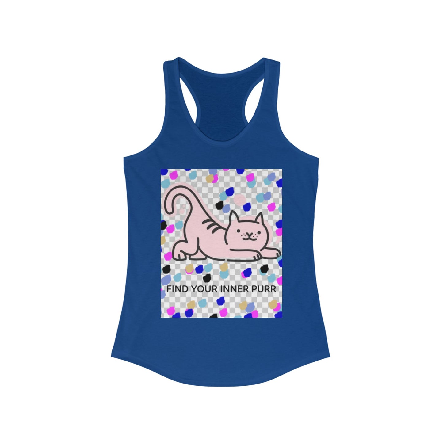 Cat Lover Racerback Tank, Find Your Inner Purr Shirt, Cute Cat Tank Top, Gift for Cat Moms, Summer Workout Gear, Pet Lover Apparel