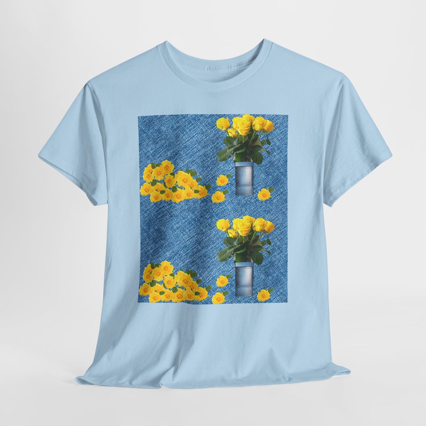 Sunflower double the pretty Bouquet Unisex Heavy Cotton Tee, Floral Graphic Tee, Casual Wear, Gift for Her, Summer Fashion, Eco-Friendly T-Shirt