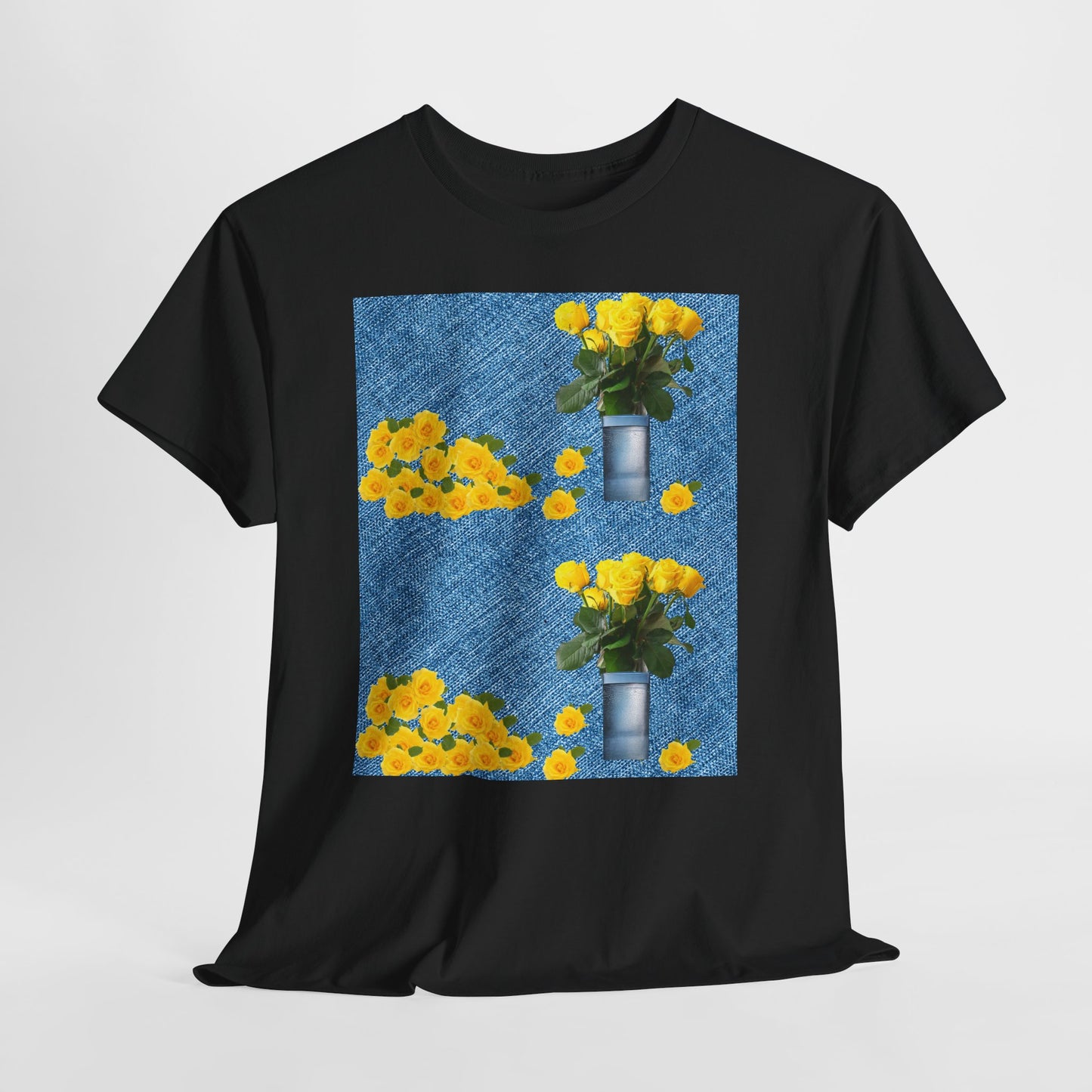 Sunflower double the pretty Bouquet Unisex Heavy Cotton Tee, Floral Graphic Tee, Casual Wear, Gift for Her, Summer Fashion, Eco-Friendly T-Shirt