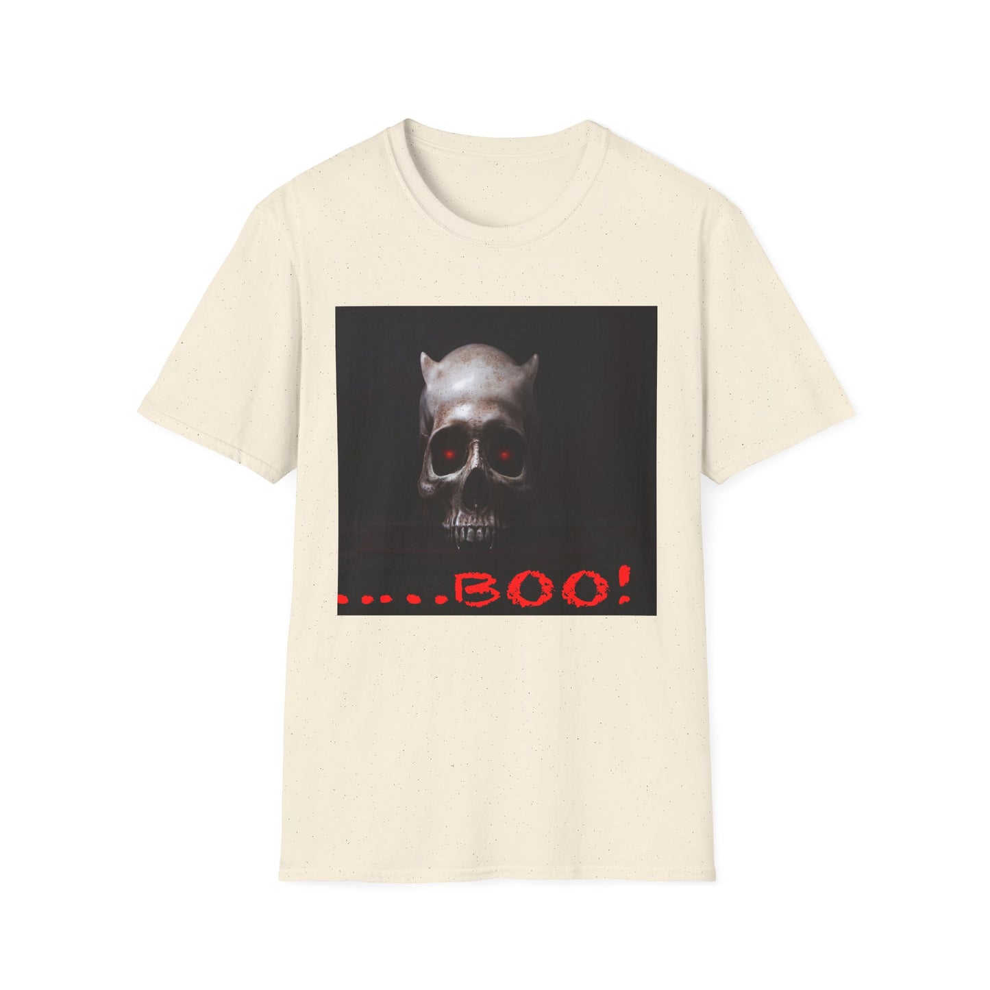 Spooky Skull BOO Halloween Tee, Unisex Softstyle T-Shirt, Halloween Apparel, Casual Ghost Shirt, October Fun Wear, Boo T-Shirt