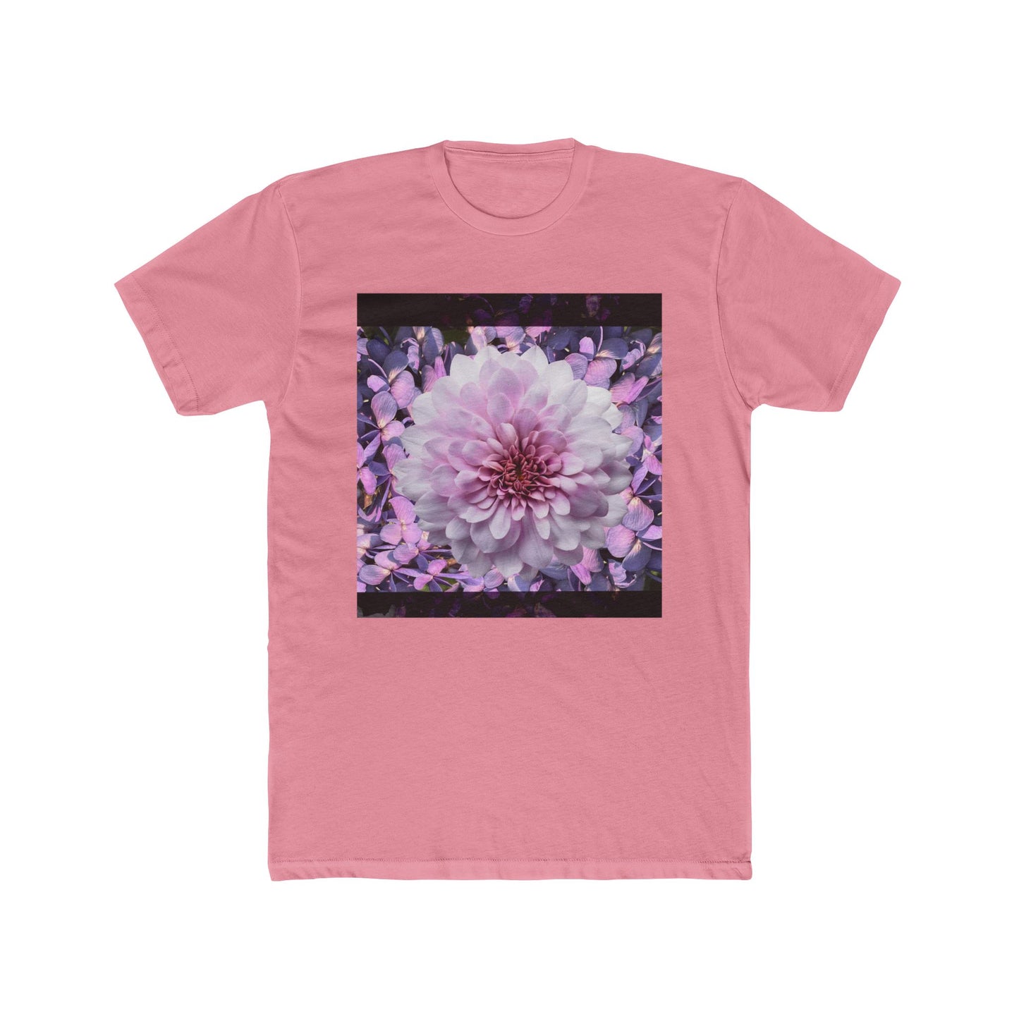 Floral Lilacs Bloom Unisex Cotton Crew Tee, Floral T-Shirt, Summer Outfit, Gift for Nature Lovers, Eco-Friendly Apparel, Botanical Tee
