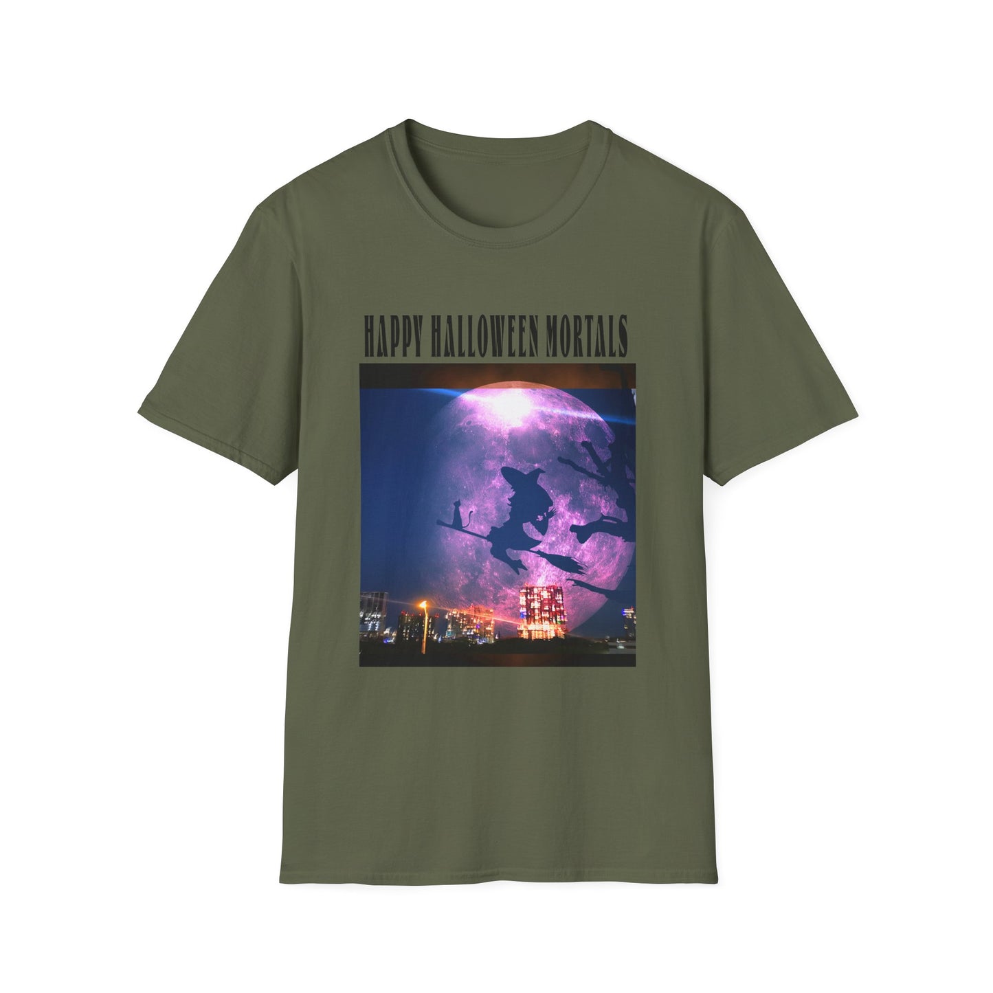 Halloween Graphic Tee, Witch Unisex Softstyle T-Shirt, Spooky Apparel, Trick or Treat Shirt, Halloween Gifts, Fall Fashion