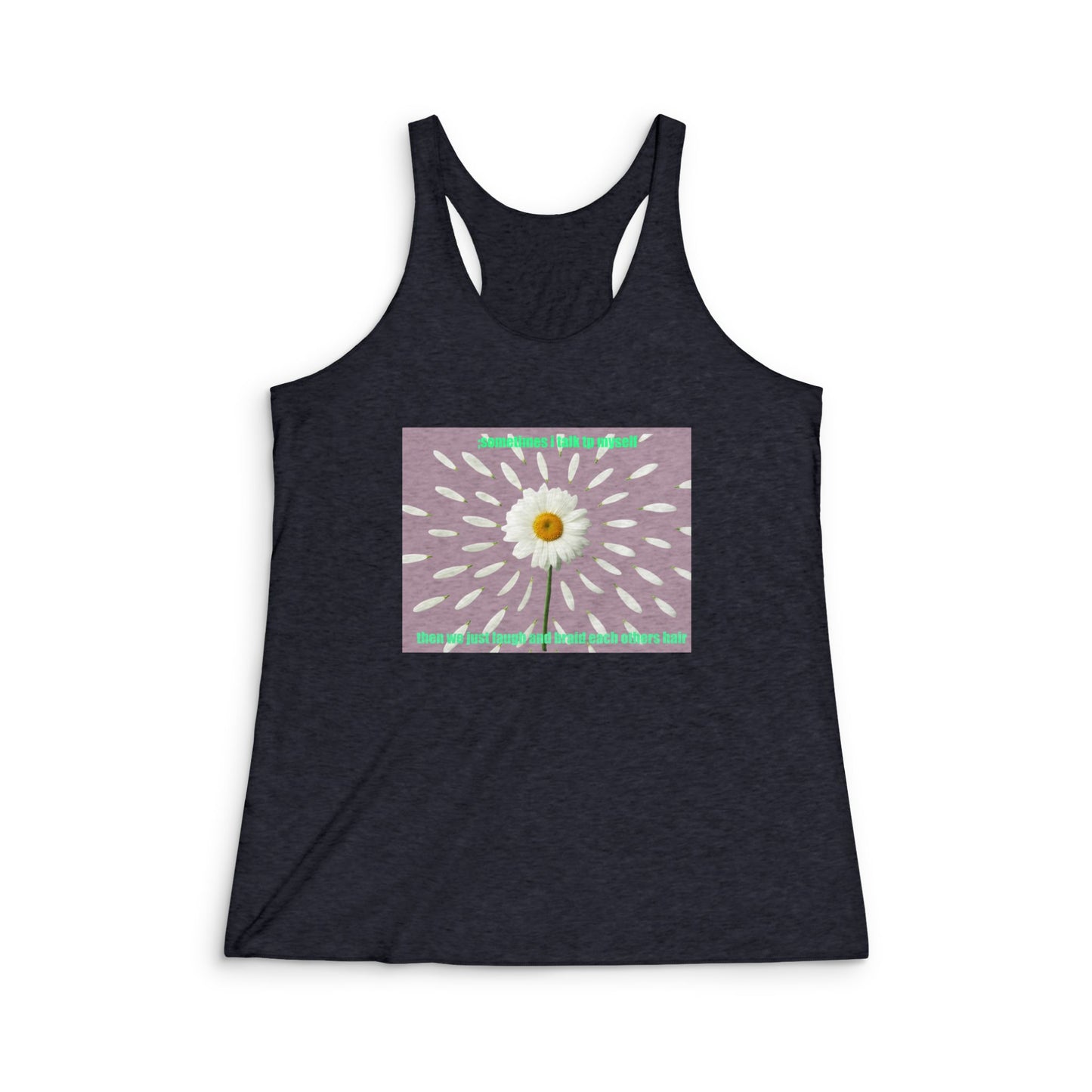 Daisy Dreams inner voices Women's Racerback Tank Top, Summer Workout Shirt, Floral Graphic Tee, Yoga Top, Gift for Her, Outdoor Activewear