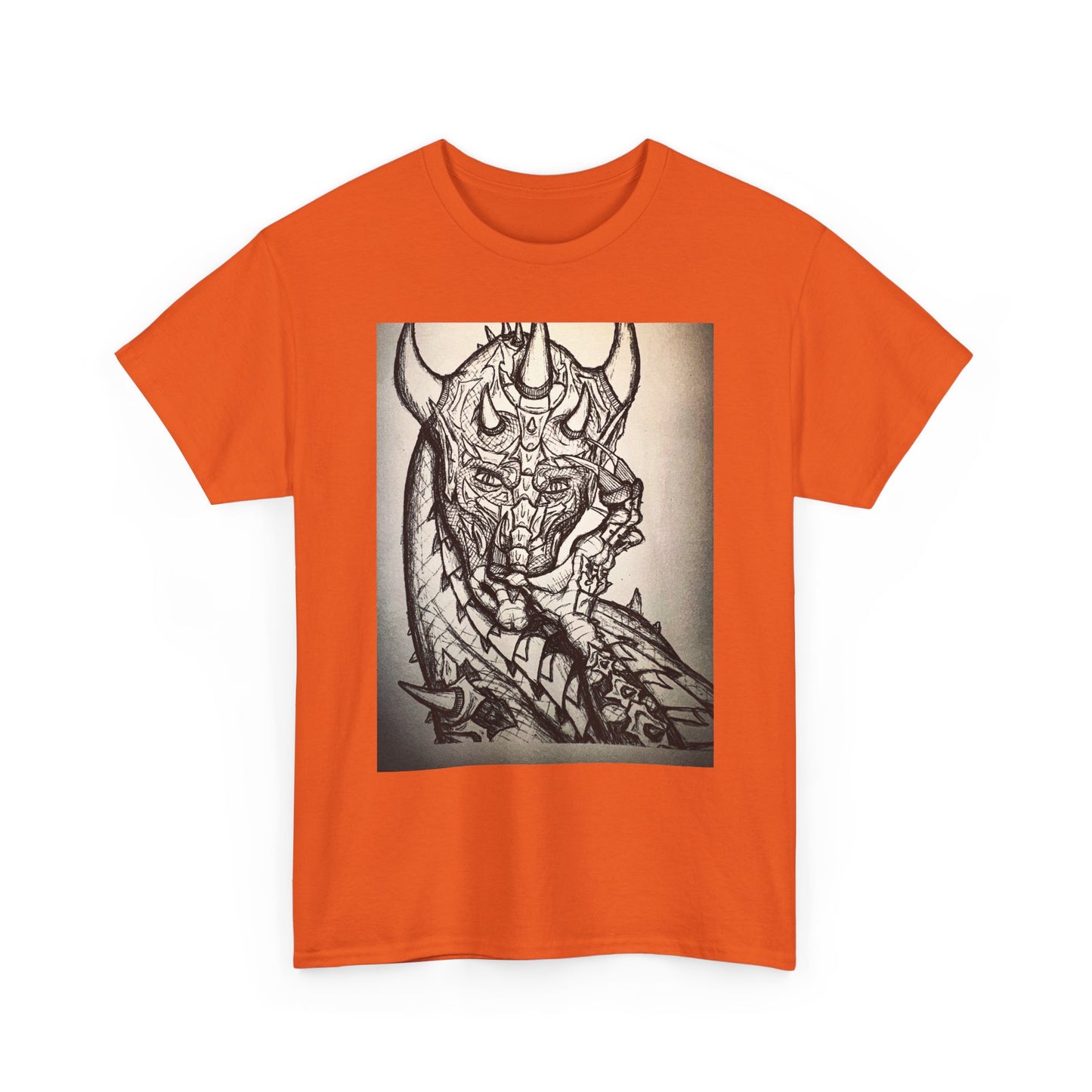 Dragon Art Unisex Heavy Cotton Tee, Graphic Tee, Unique Gift, Casual Wear, Fantasy Clothing, Art Inspired Shirt