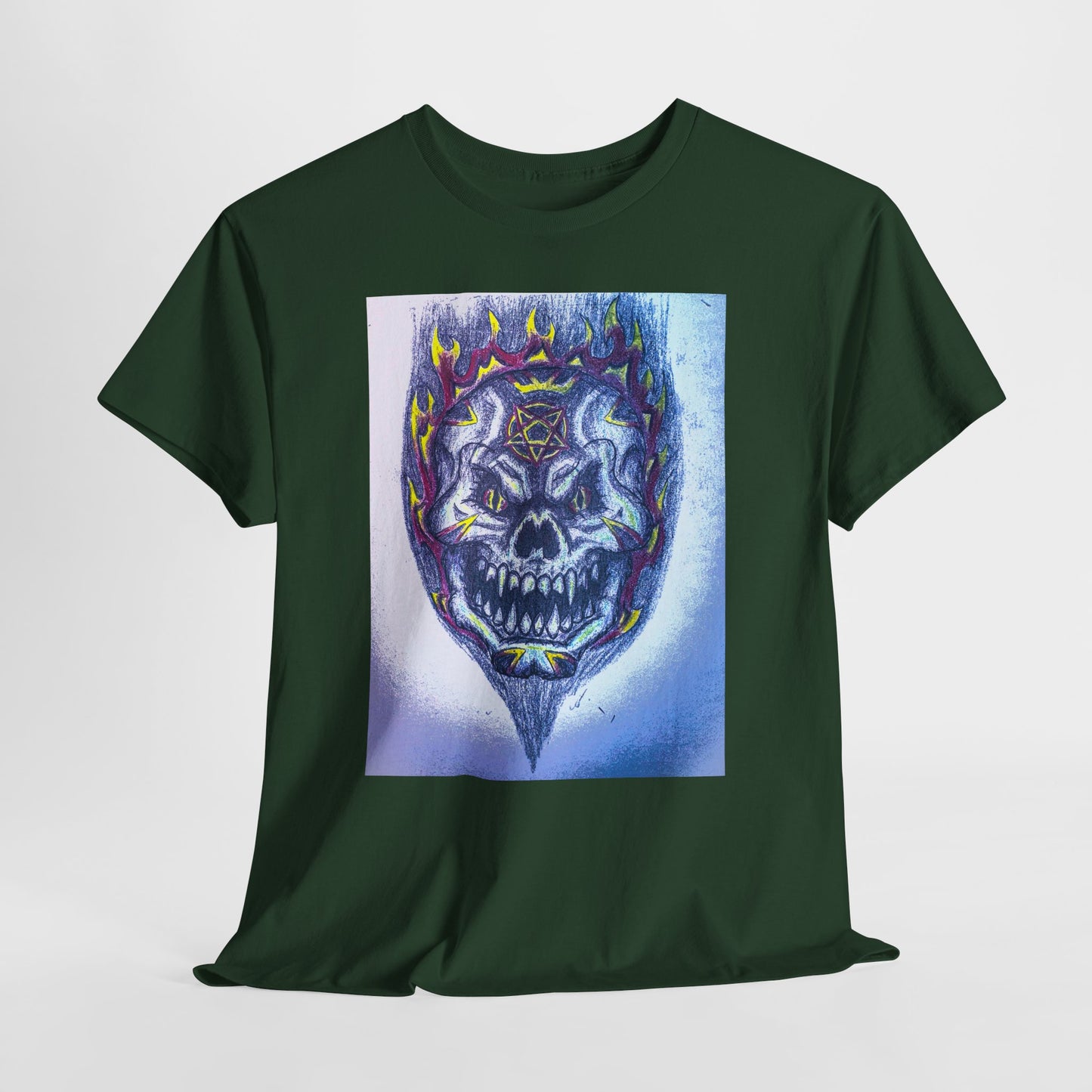 Edgy Skull Graphic Tee, Unisex Heavy Cotton T-Shirt for Halloween, Music Festivals, Everyday Wear, Gifts for Him and Her