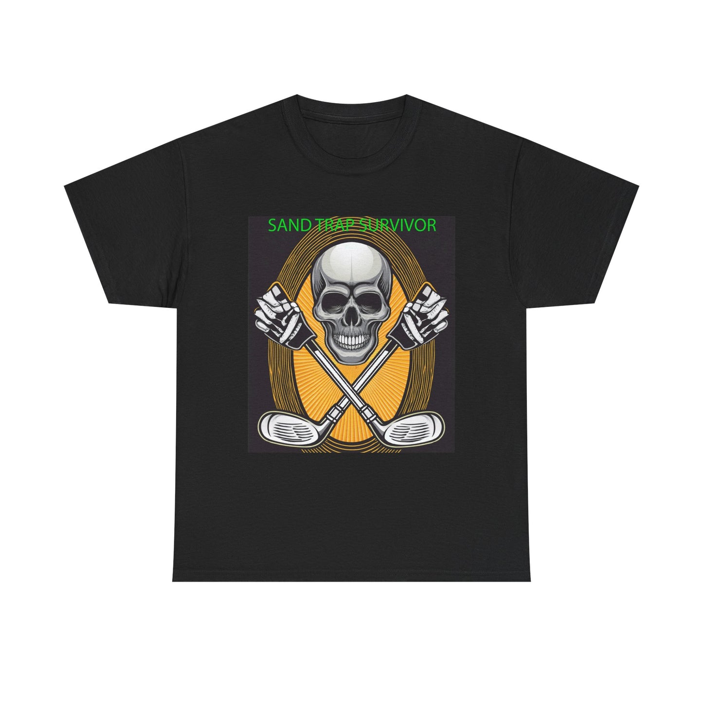 Golf Survivor Skull Tee, Unisex Heavy Cotton T-Shirt, Perfect Gift for Golf Lovers, Sports Apparel, Casual Wear, Skull Design
