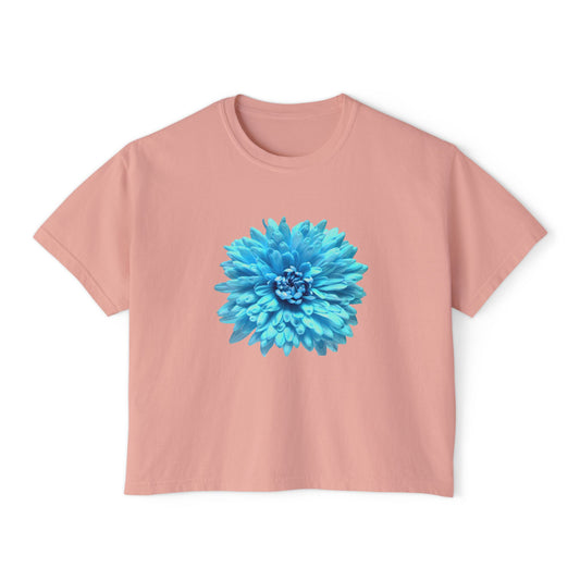 Floral Women's Boxy Tee, Casual Summer T-Shirt, Boho Chic Top, Gift for Her, Trendy Graphic Tee