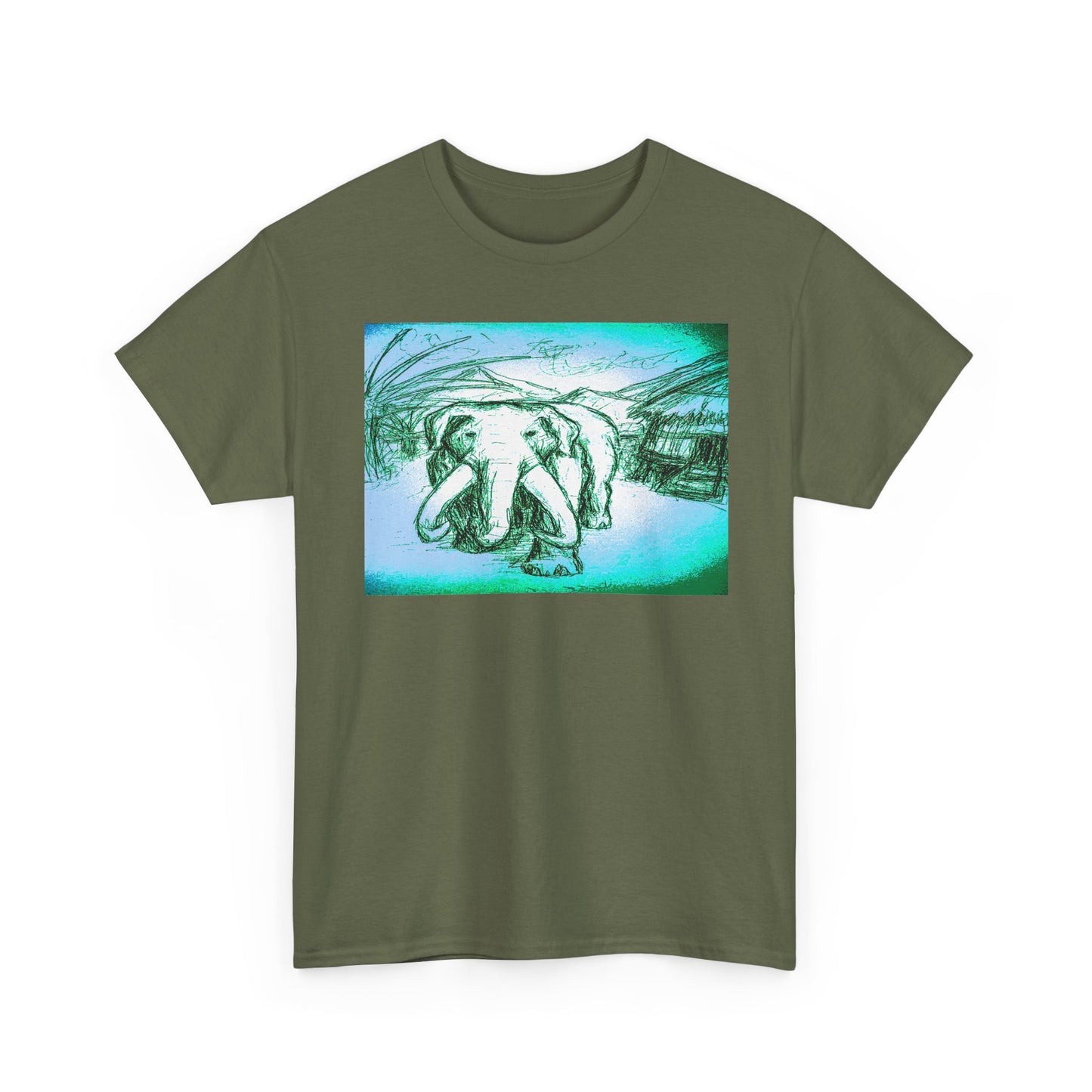 Artistic Elephant Unisex Cotton Tee - Unique Graphic Design