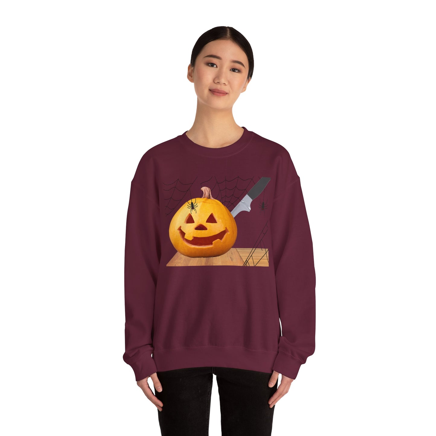 Halloween Smiling Pumpkin Face Sweatshirt