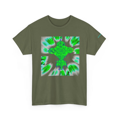Celtic Green Cross T-Shirt — Vibrant Celtic Knotwork Tee