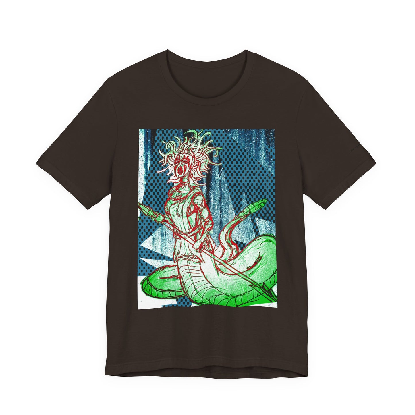 Mythic Serpent Goddess Tee — Neon Medusa Illustration T-Shirt