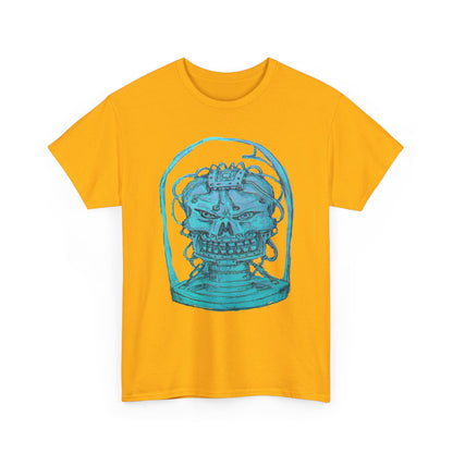 Vibrant Turquoise skull original design Unisex Heavy Cotton Tee