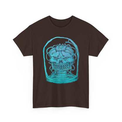 Vibrant Turquoise skull original design Unisex Heavy Cotton Tee