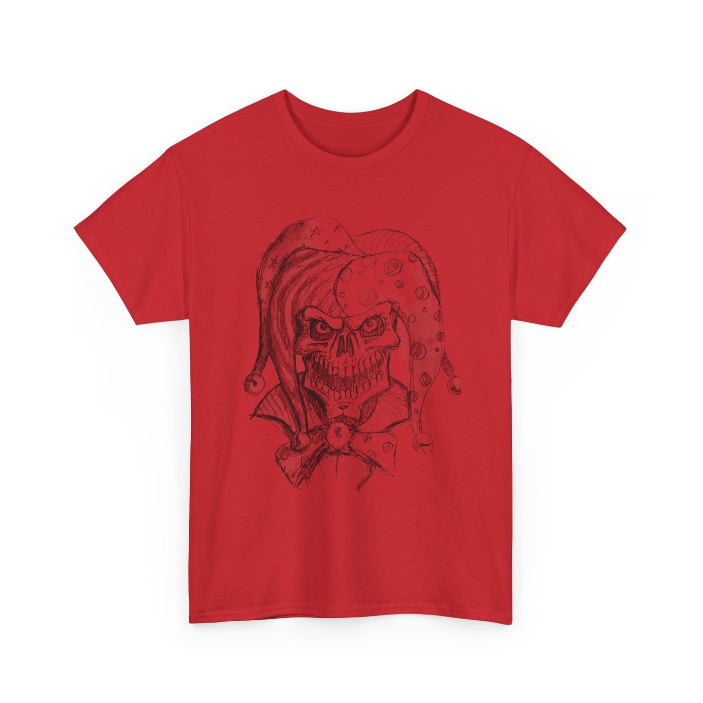 Skull Jester Sketch T-Shirt — Gothic Horror Skull Joker Tee