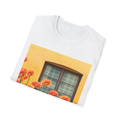 Vibrant Flower Catalina Window Tee - Unisex Softstyle T-Shirt, Floral Graphic Shirt, Spring Fashion, Gift Idea, Art Lover's Top, Summer Outfit