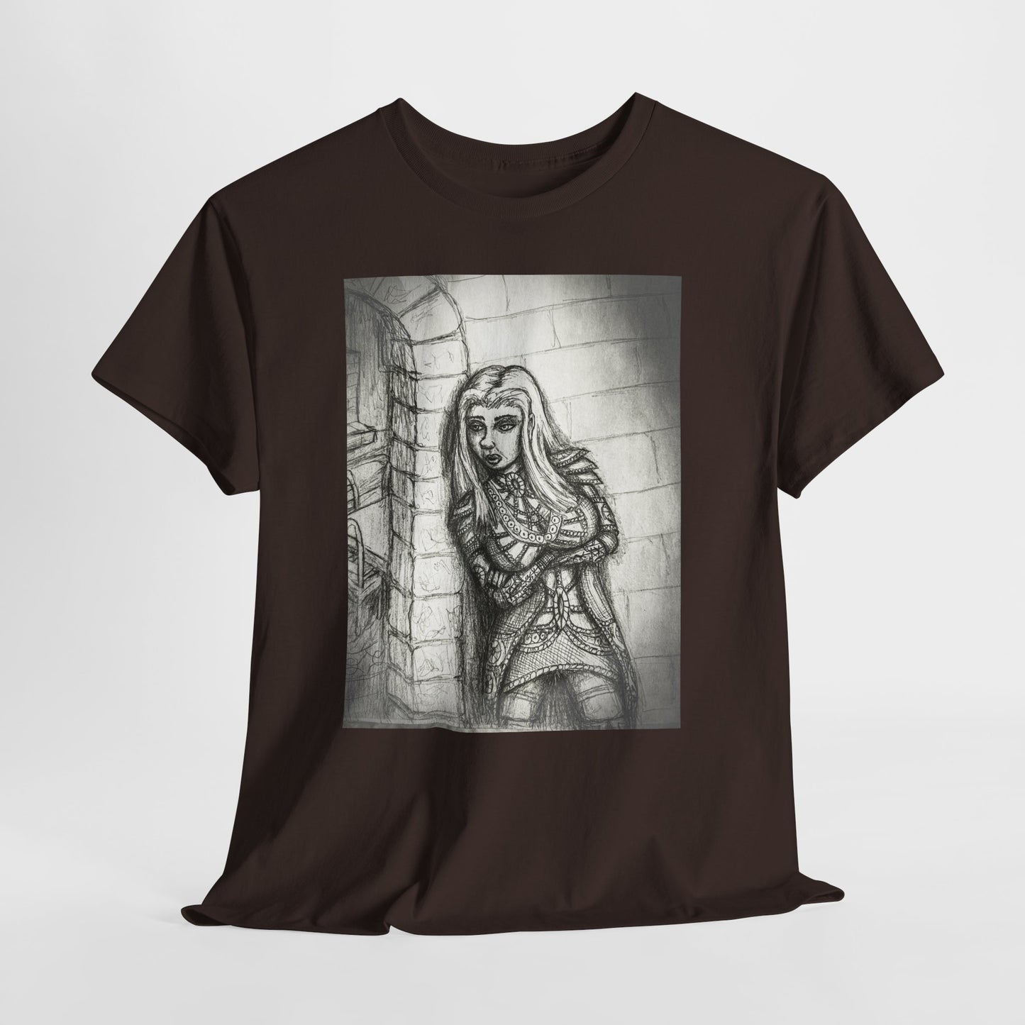 Fantasy Female Elf B & W Unisex Tee