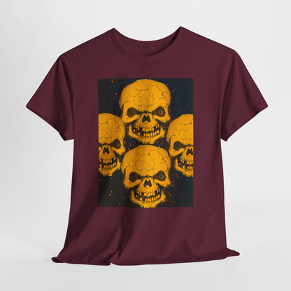Halloween Skull  Graphic Tee, Unisex Heavy Cotton Tee, Graphic T-Shirt, Casual Wear, Unique Halloween Style, Perfect for Parties