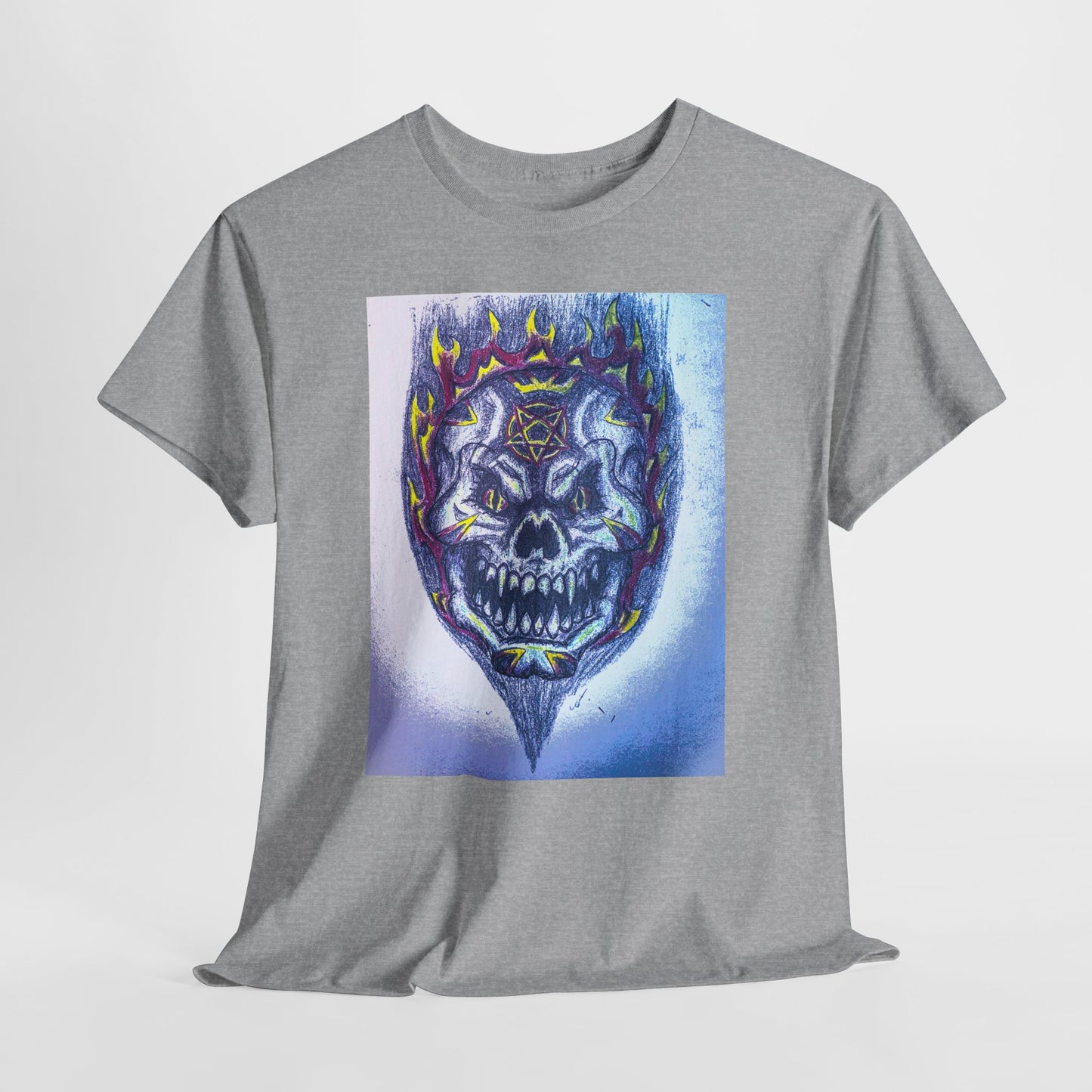 Edgy Skull Graphic Tee, Unisex Heavy Cotton T-Shirt for Halloween, Music Festivals, Everyday Wear, Gifts for Him and Her