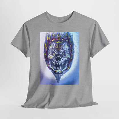 Edgy Skull Graphic Tee, Unisex Heavy Cotton T-Shirt for Halloween, Music Festivals, Everyday Wear, Gifts for Him and Her