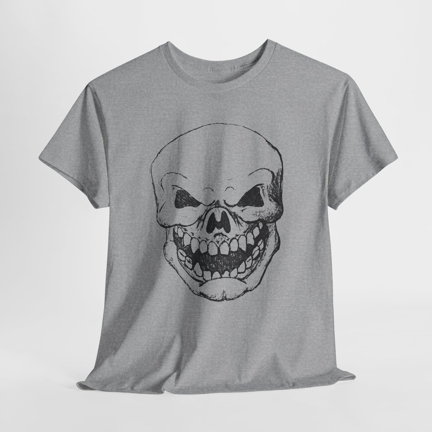Sketched Skull Tee — Grinning Skull Graphic T-Shirt