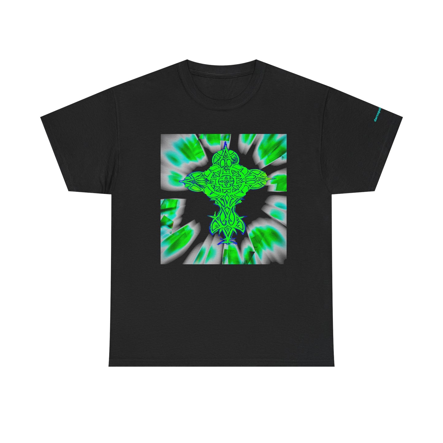 Celtic Green Cross T-Shirt — Vibrant Celtic Knotwork Tee