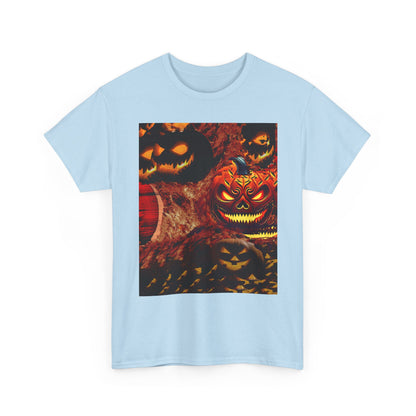 Halloween Distorted Pumpkin Unisex Tee, Spooky Shirt, Fall Apparel, Casual Halloween Outfit, Trick or Treat Tee, Festive Gift