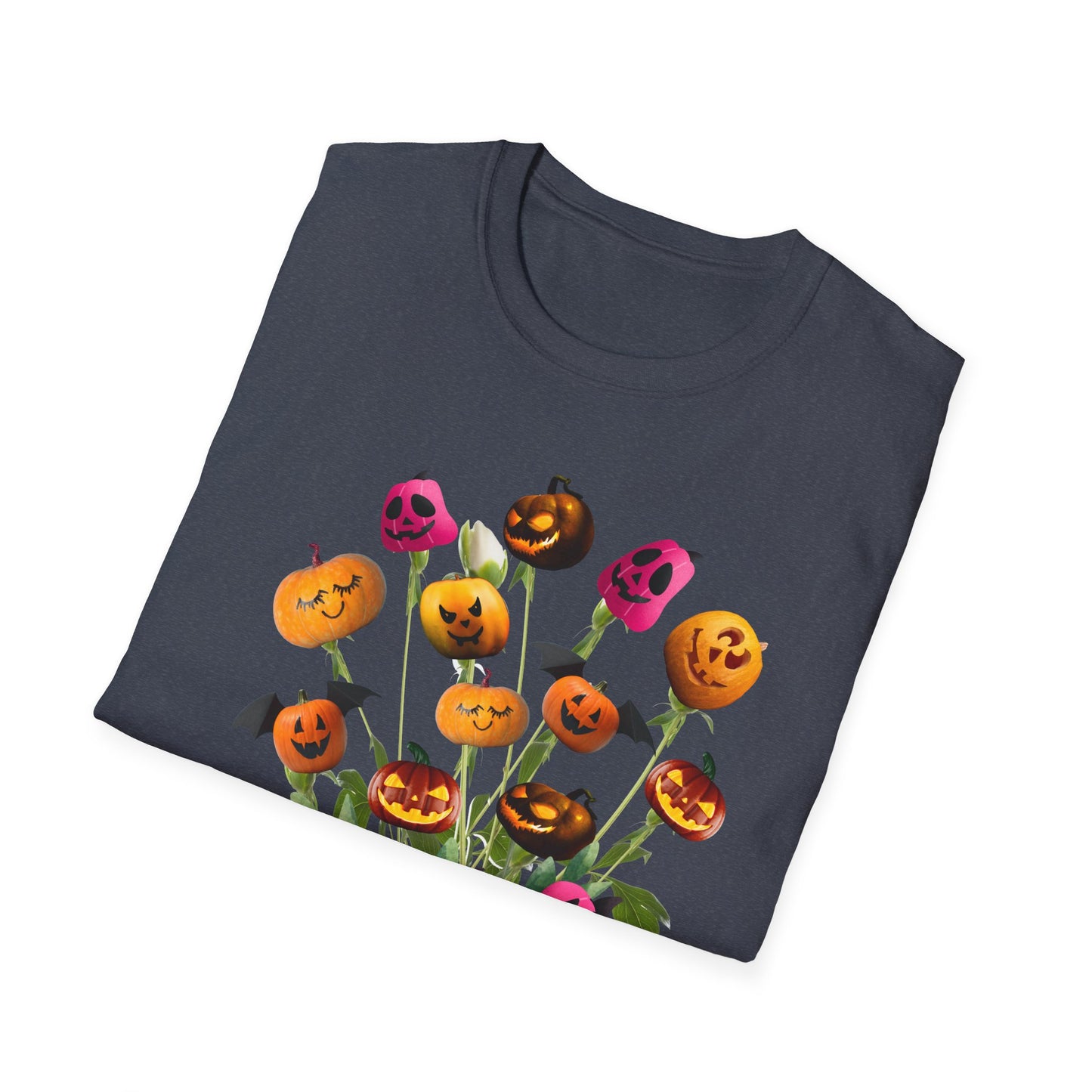Halloween Pumpkin Bouquet T-Shirt, Cute Fall Tee, Unisex Graphic Shirt, Ideal for Halloween Parties, Seasonal Gift Idea