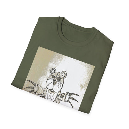 Demonic  Artistic Bear T-Shirt, Unisex Graphic Tee, Unique Animal Art Shirt, Fun Casual Wear, Gift for Kids & Teens, Birthday or Holiday