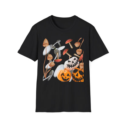 Funny Mushrooms Unisex T-Shirt - Falling from the Sky Pumpkinheads