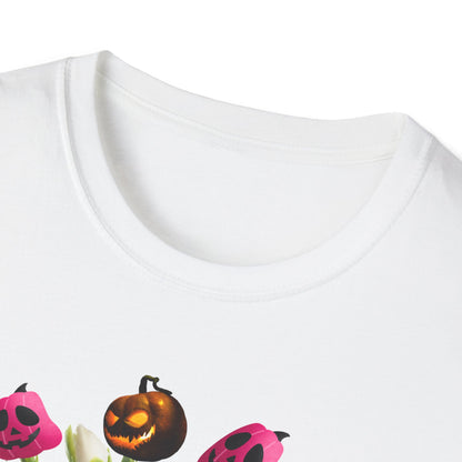 Halloween Pumpkin Bouquet T-Shirt, Cute Fall Tee, Unisex Graphic Shirt, Ideal for Halloween Parties, Seasonal Gift Idea