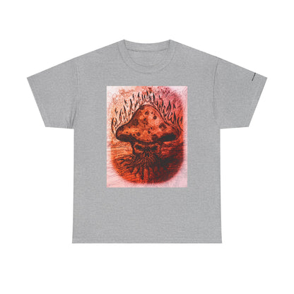 Mushroom Flame T‑Shirt — Psychedelic Burning Mushroom Graphic Tee